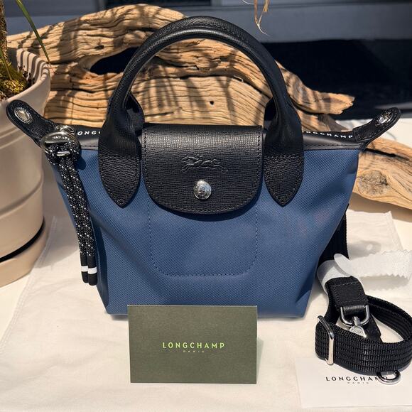 Longchamp Handbags - Longchamp Le Pliage Xtra XS Navy Crossbody Bag NWT Nylon Leather Trim NWT